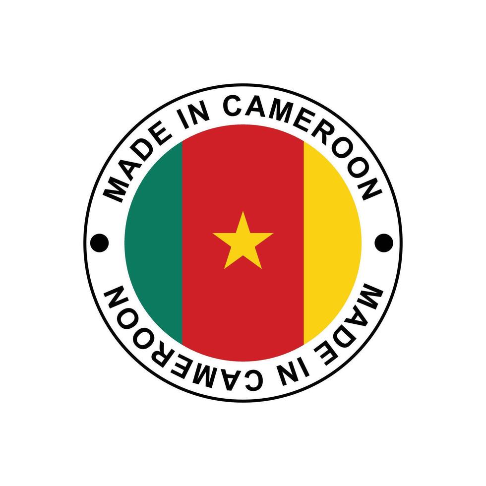 MADE IN Cameron circle stamp with flag vector