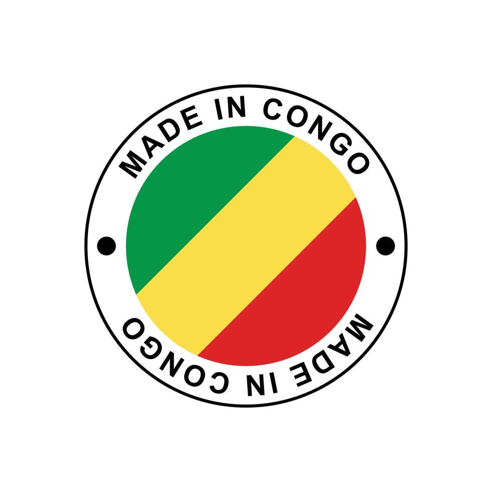 MADE IN Congo circle stamp with flag vector