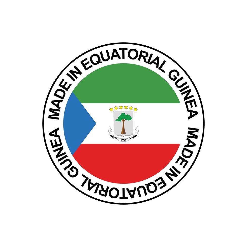 MADE IN Equatorial Guinea circle stamp with flag vector