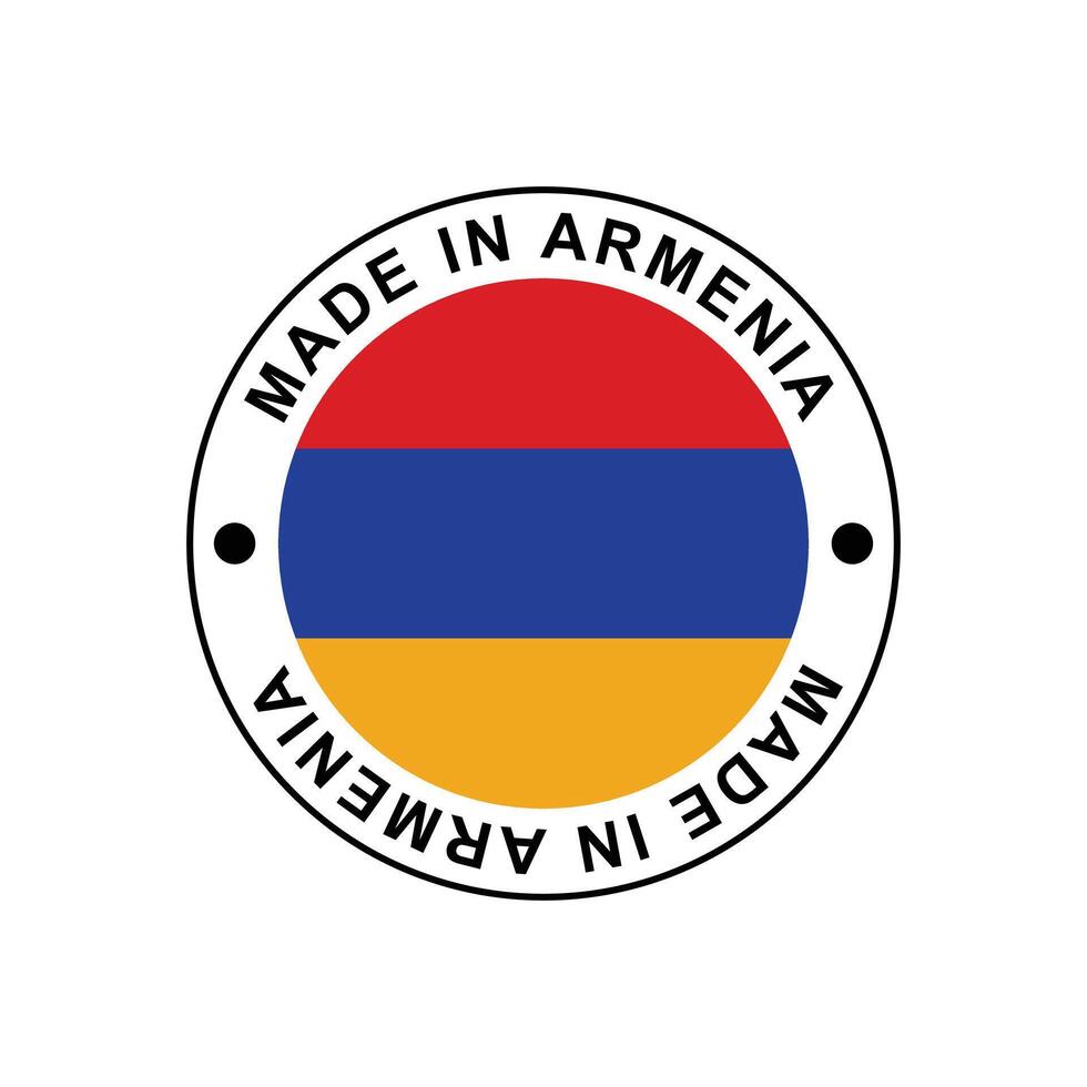 MADE IN Armenia circle stamp with flag vector