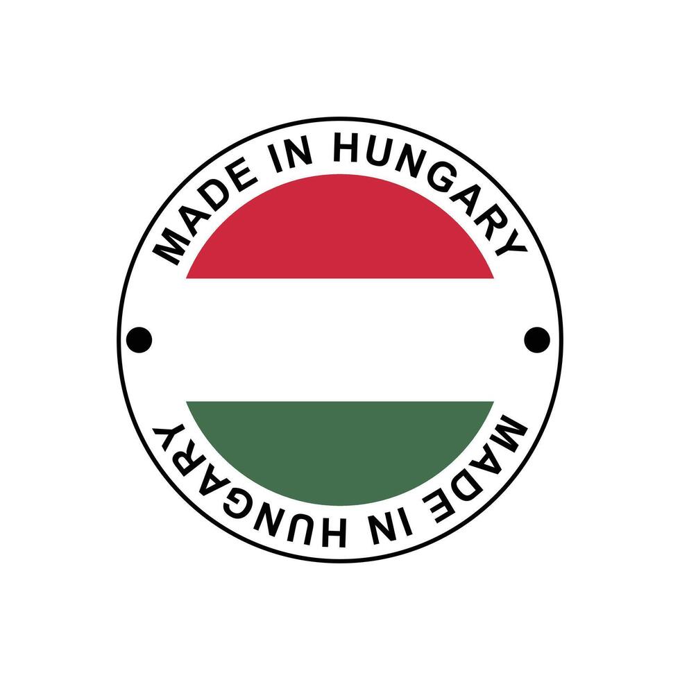 MADE IN Hungary circle stamp with flag vector