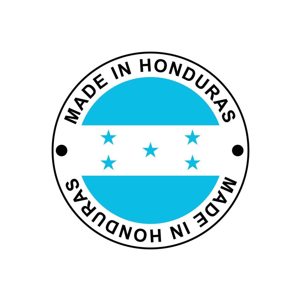 MADE IN Honduras circle stamp with flag vector