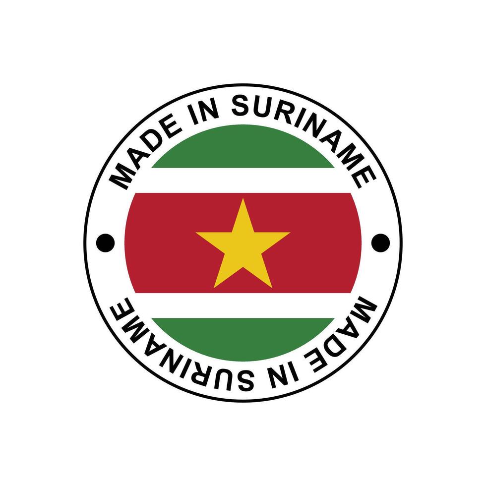 MADE IN Suriname circle stamp with flag vector