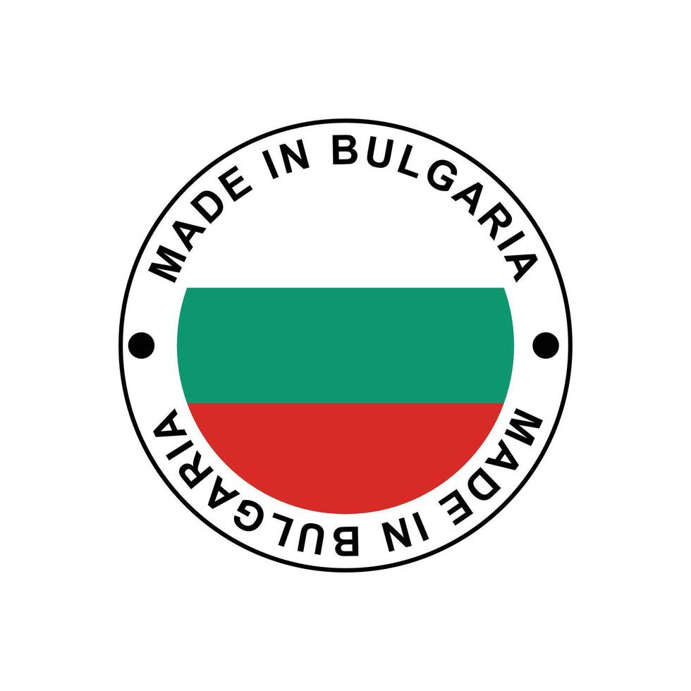 MADE IN Bulgaria circle stamp with flag vector