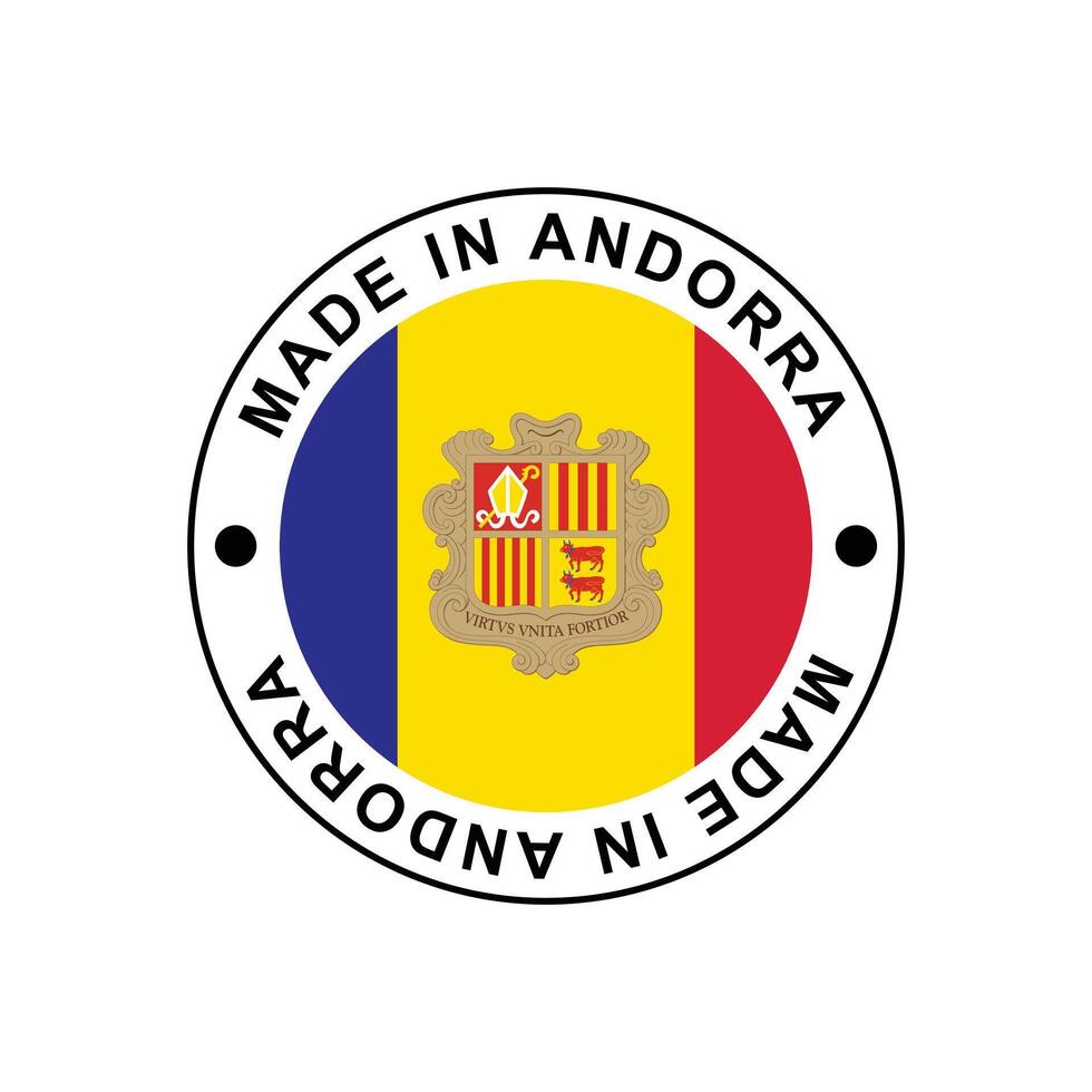 MADE IN Andorra circle stamp with flag vector