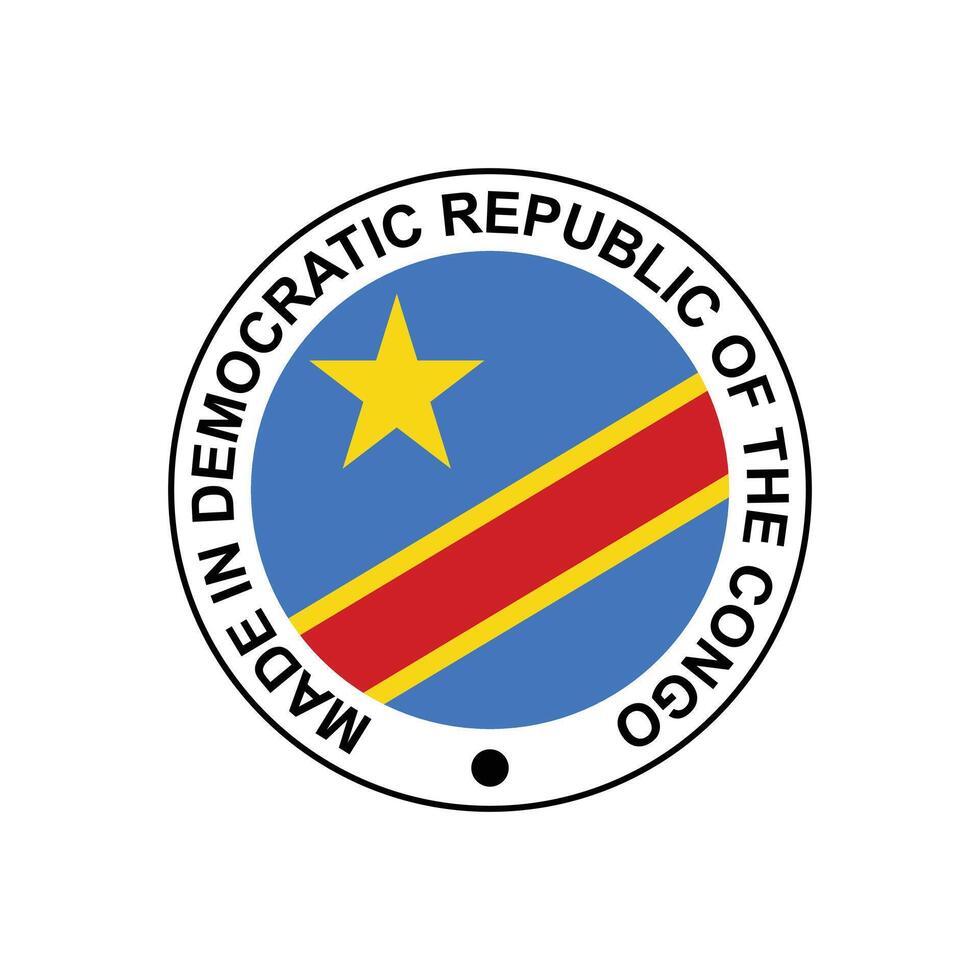 MADE IN Democratic Republic of the Congo circle stamp with flag vector