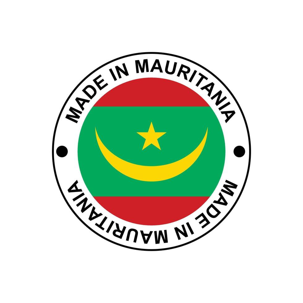 MADE IN Mauritania circle stamp with flag vector