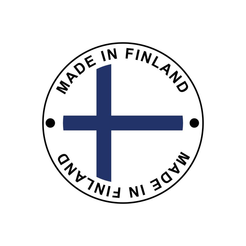 MADE IN Finland circle stamp with flag vector