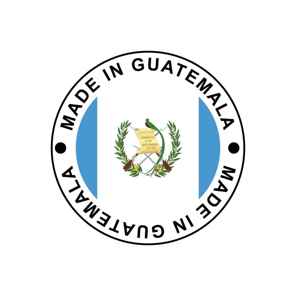 MADE IN Guatemala circle stamp with flag vector