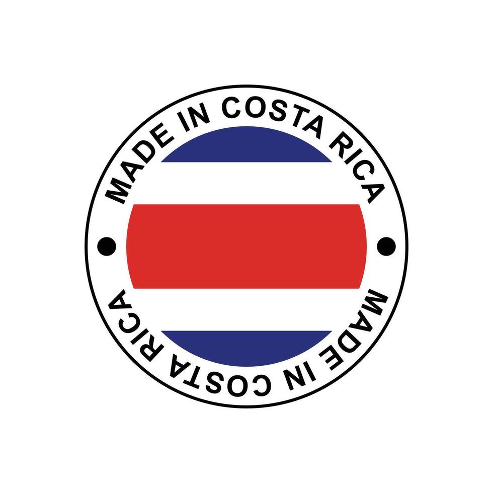MADE IN Costa Rica circle stamp with flag vector