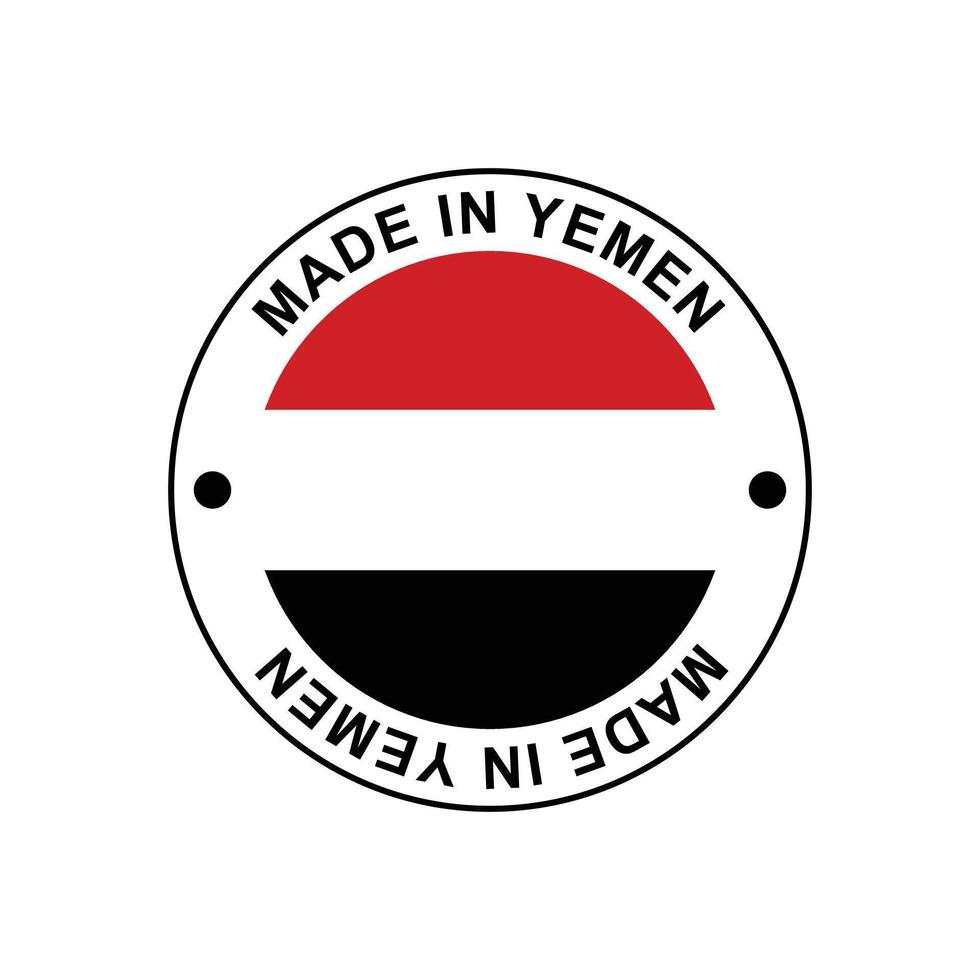 MADE IN Yemen circle stamp with flag vector
