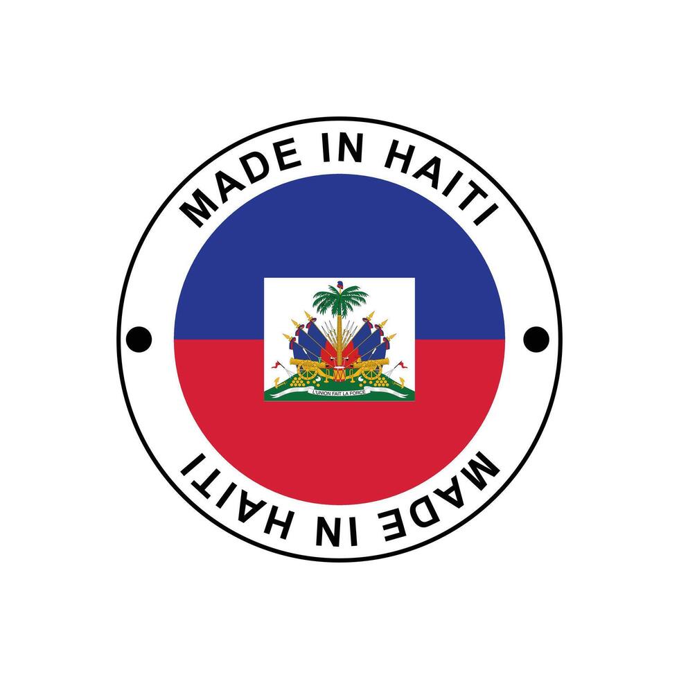 MADE IN Haiti circle stamp with flag vector