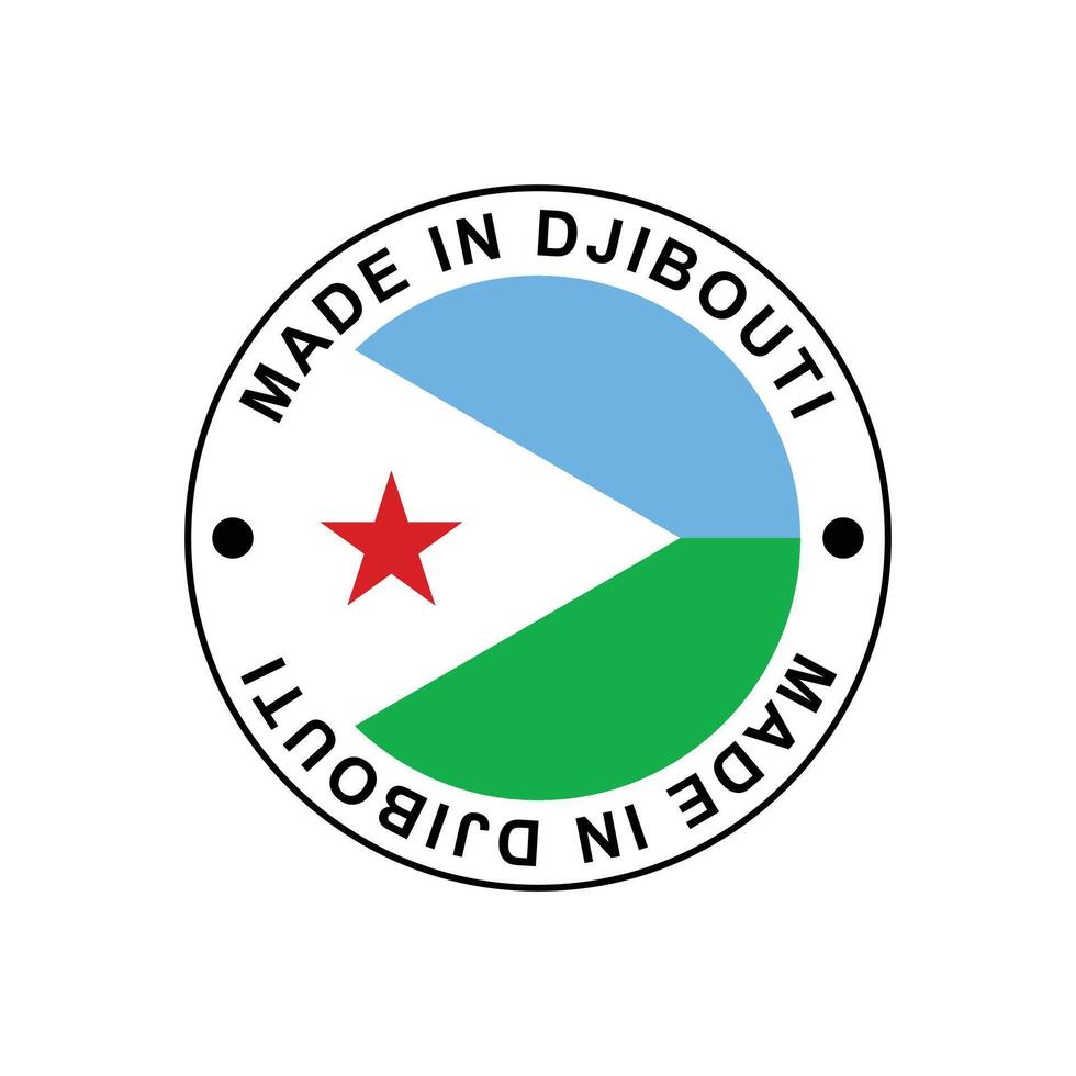 MADE IN Djibouti circle stamp with flag vector