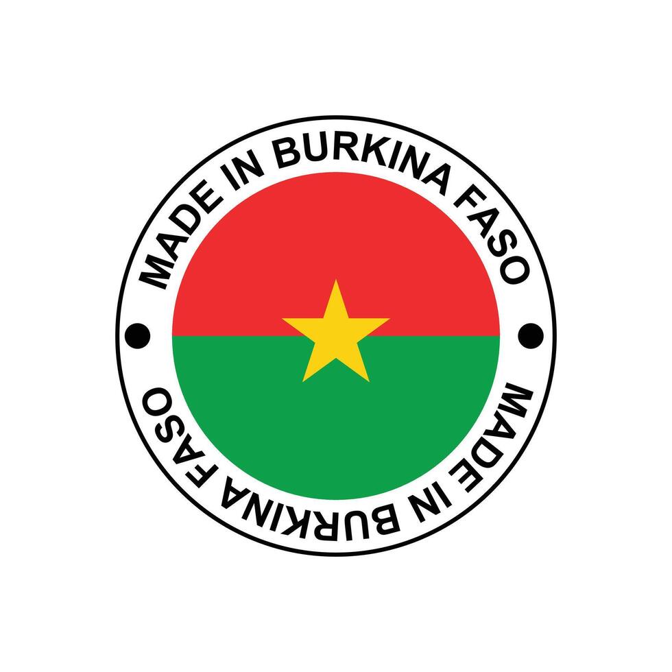 MADE IN Burkina Faso circle stamp with flag vector
