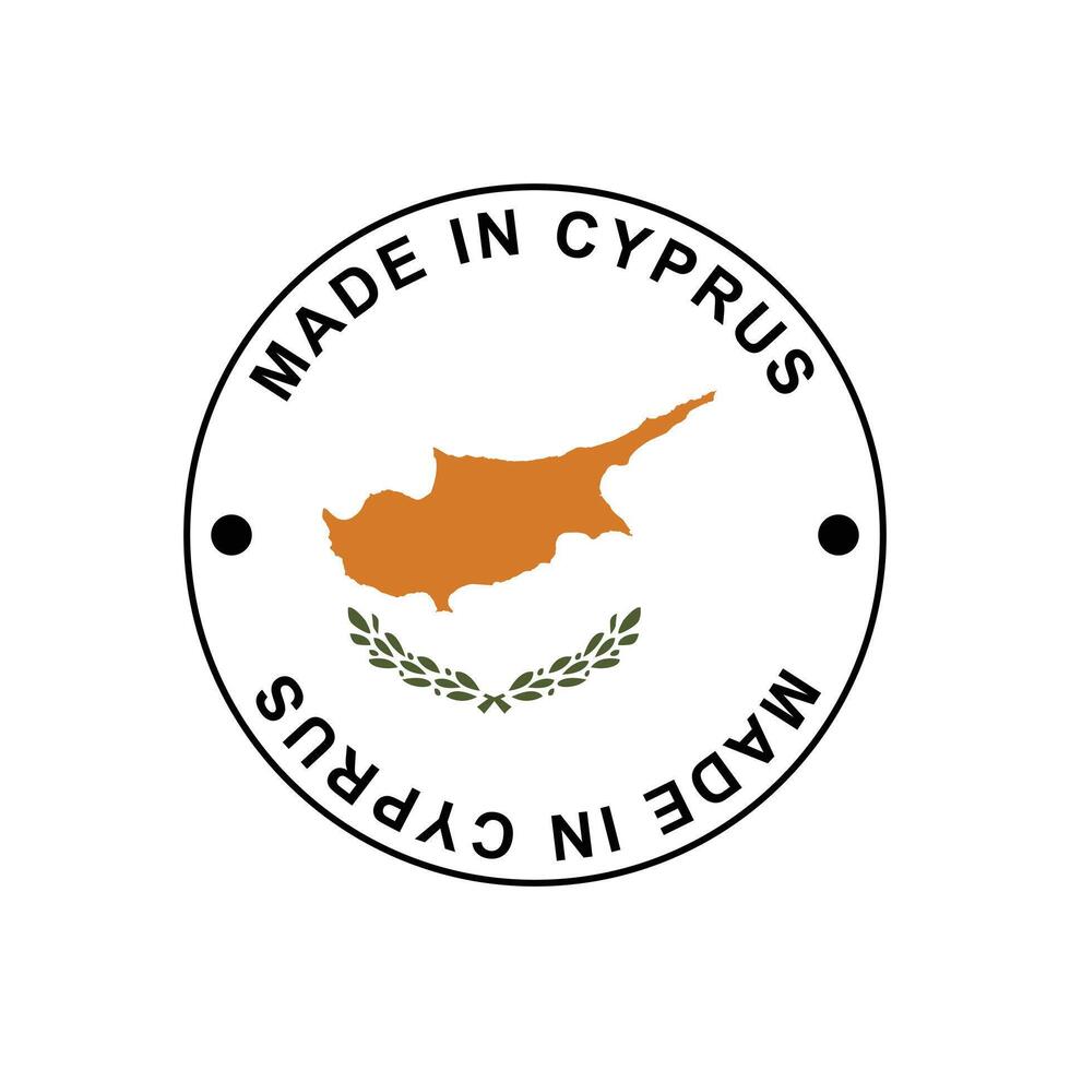 MADE IN Cyprus circle stamp with flag vector