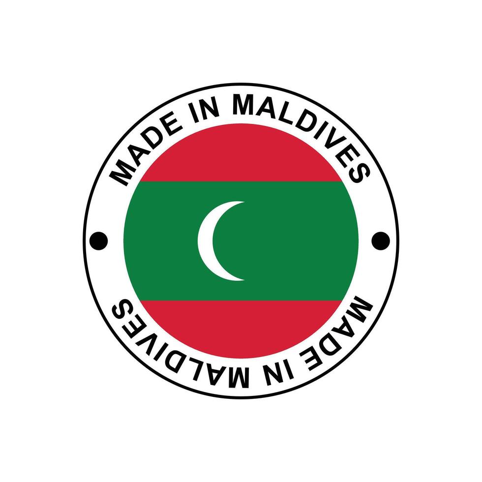 MADE IN Maldives circle stamp with flag vector