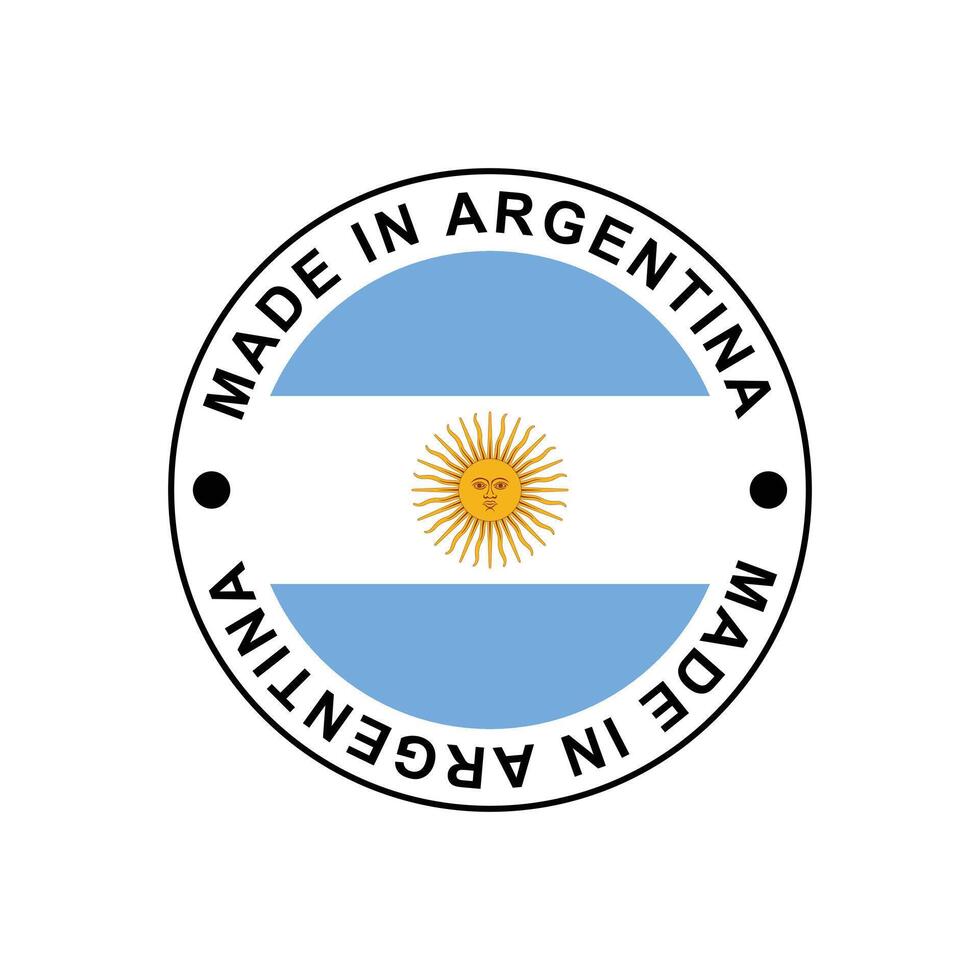 MADE IN Argentina circle stamp with flag vector