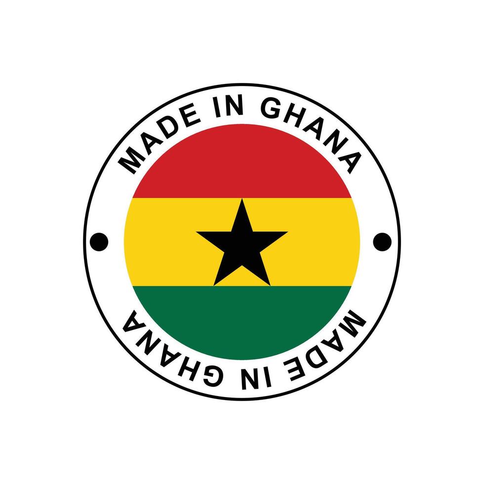 MADE IN Ghana circle stamp with flag vector