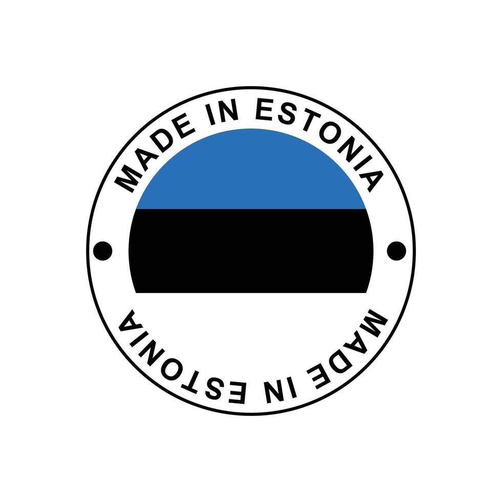 MADE IN Estonia circle stamp with flag vector