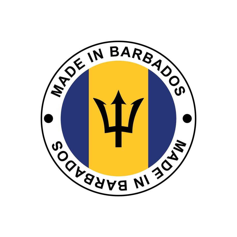 MADE IN Barbados circle stamp with flag vector