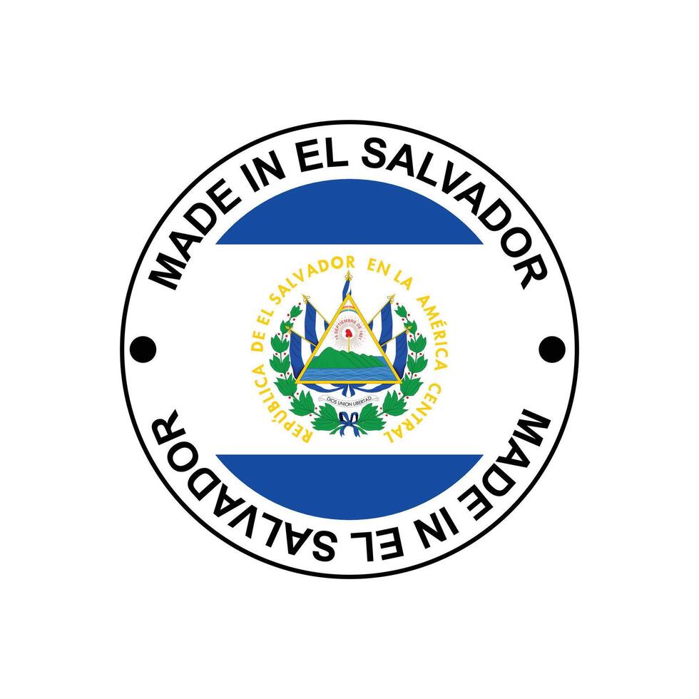 MADE IN El Salvador circle stamp with flag vector