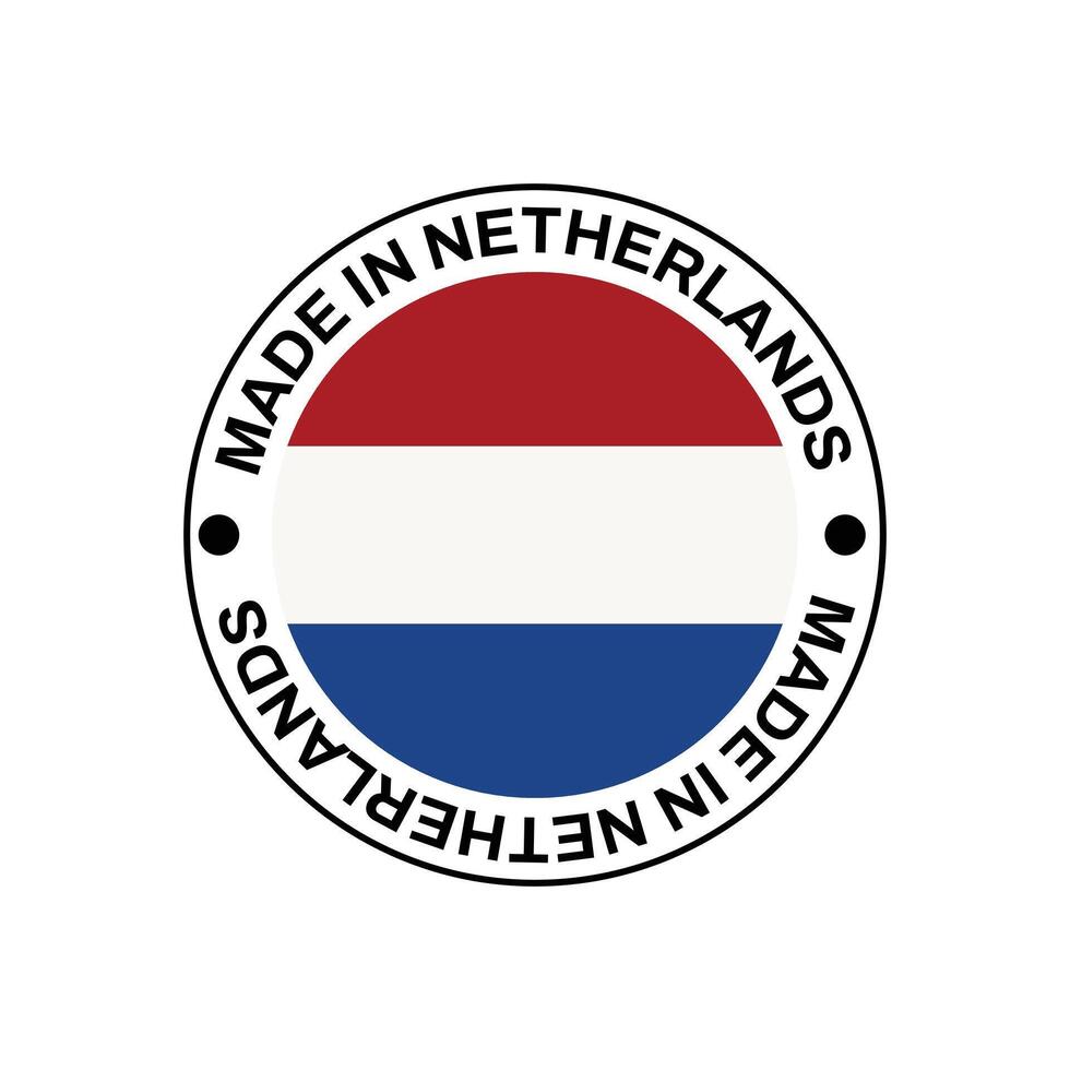 MADE IN Netherlands circle stamp with flag vector