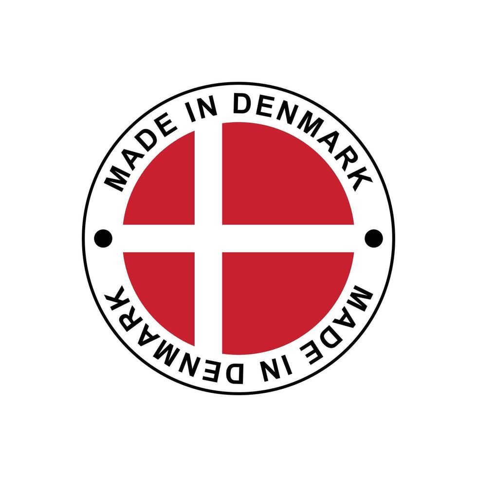 MADE IN Denmark circle stamp with flag vector