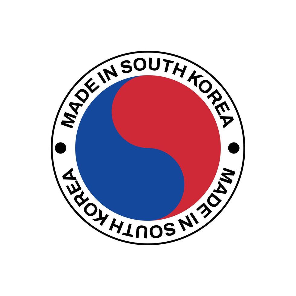 MADE IN South Korea circle stamp with flag vector