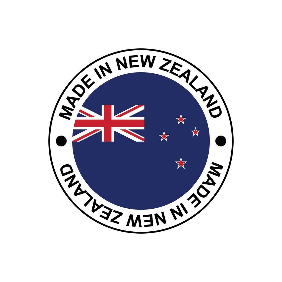 MADE IN New Zealand circle stamp with flag vector