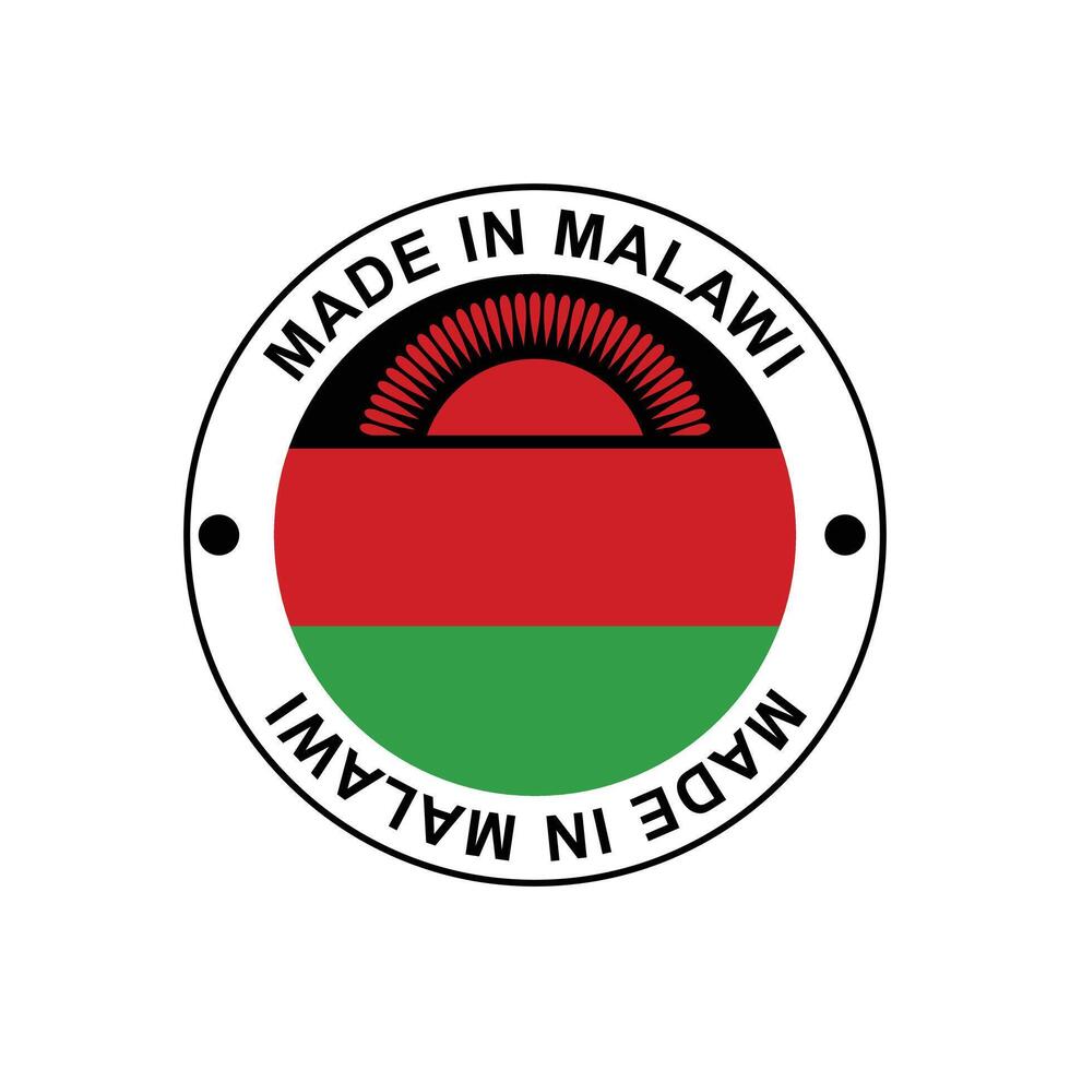 MADE IN Malawi circle stamp with flag vector