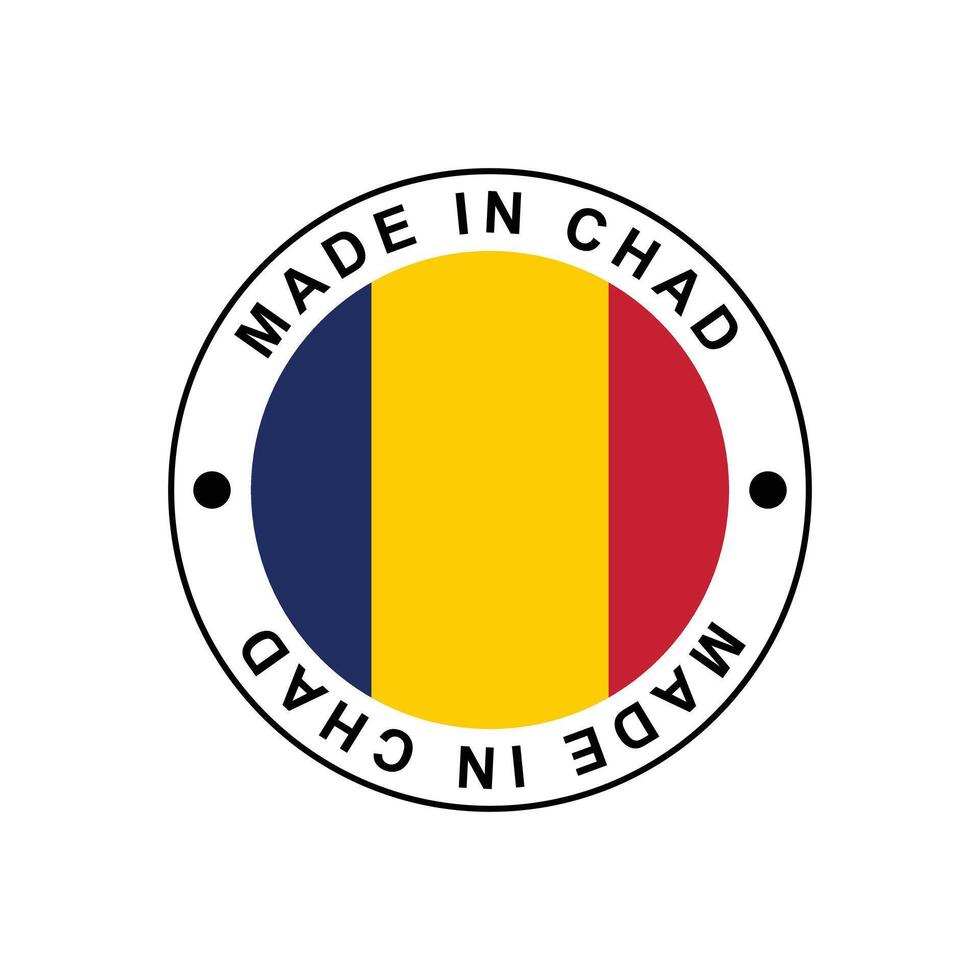 MADE IN Chad circle stamp with flag vector