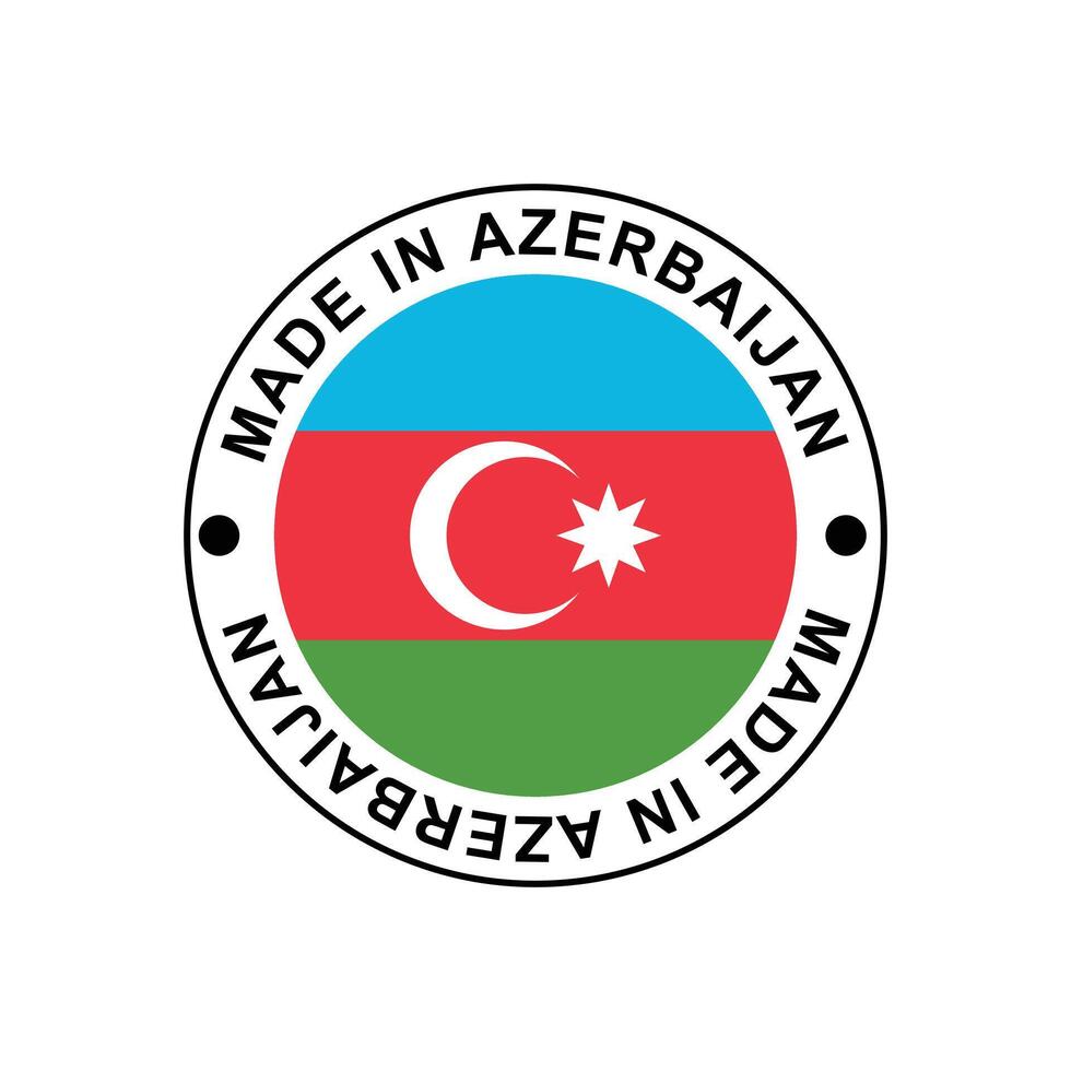 MADE IN Azerbaijan circle stamp with flag vector