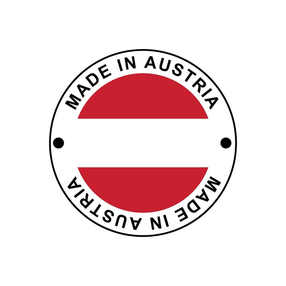 MADE IN Austria circle stamp with flag vector