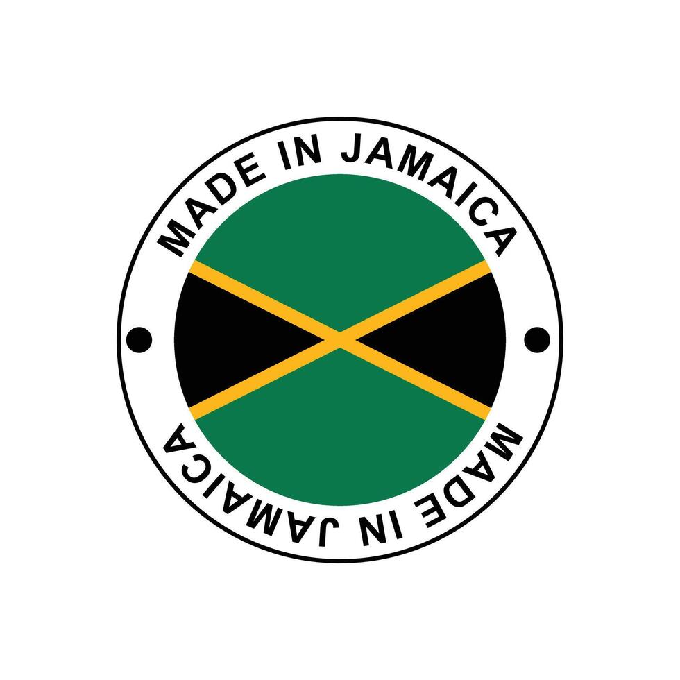 MADE IN Jamaica circle stamp with flag vector