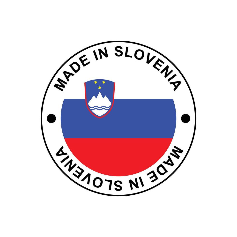 MADE IN Slovenia circle stamp with flag vector