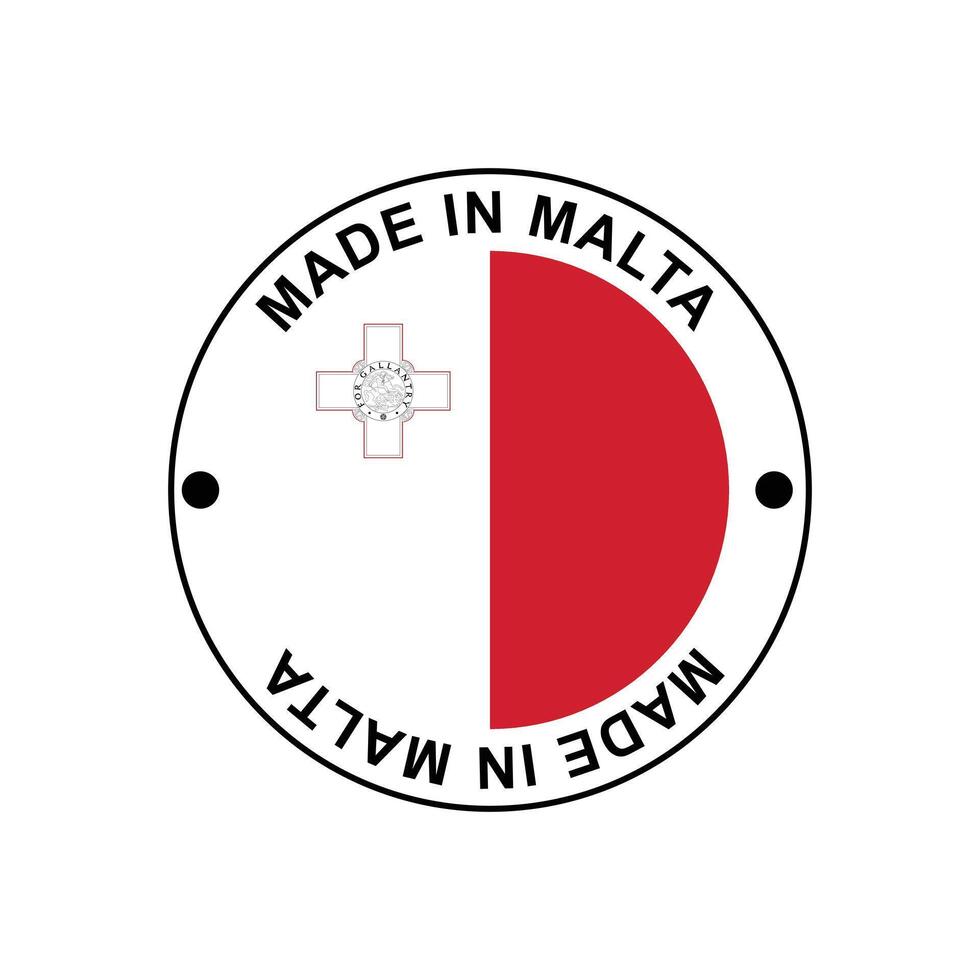 MADE IN Malta circle stamp with flag vector