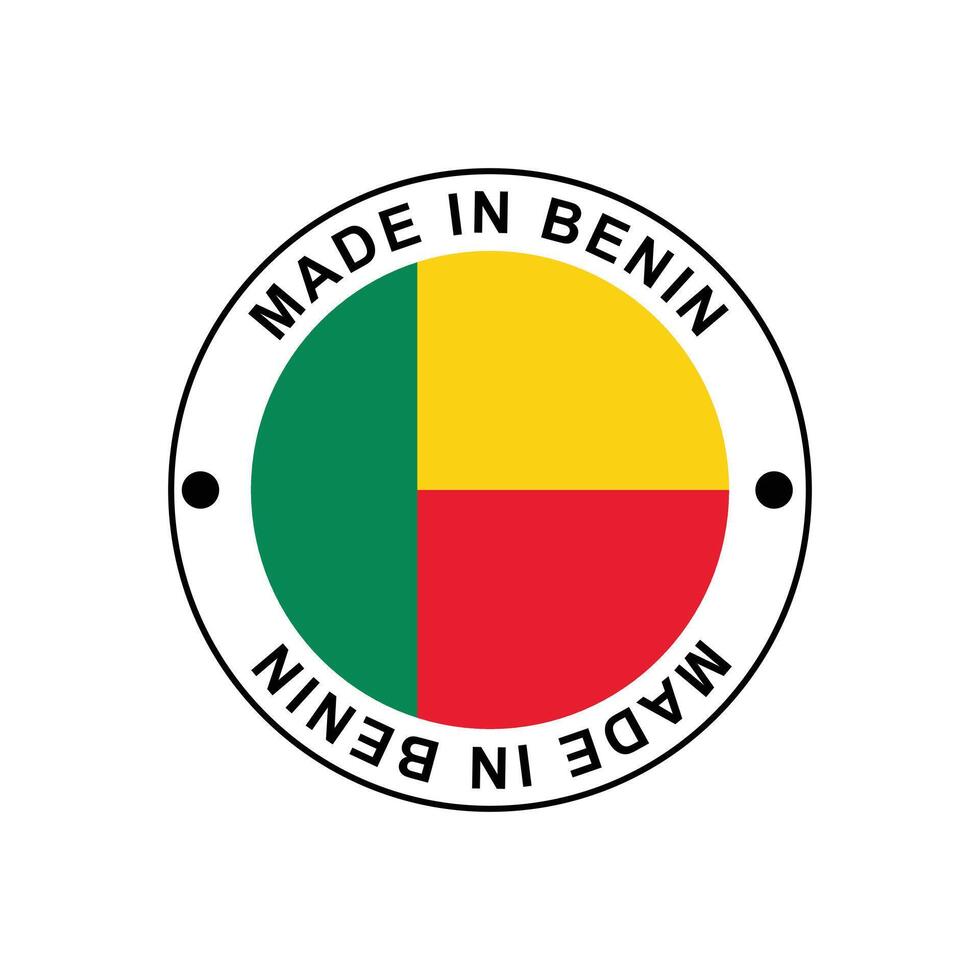 MADE IN Benin circle stamp with flag vector