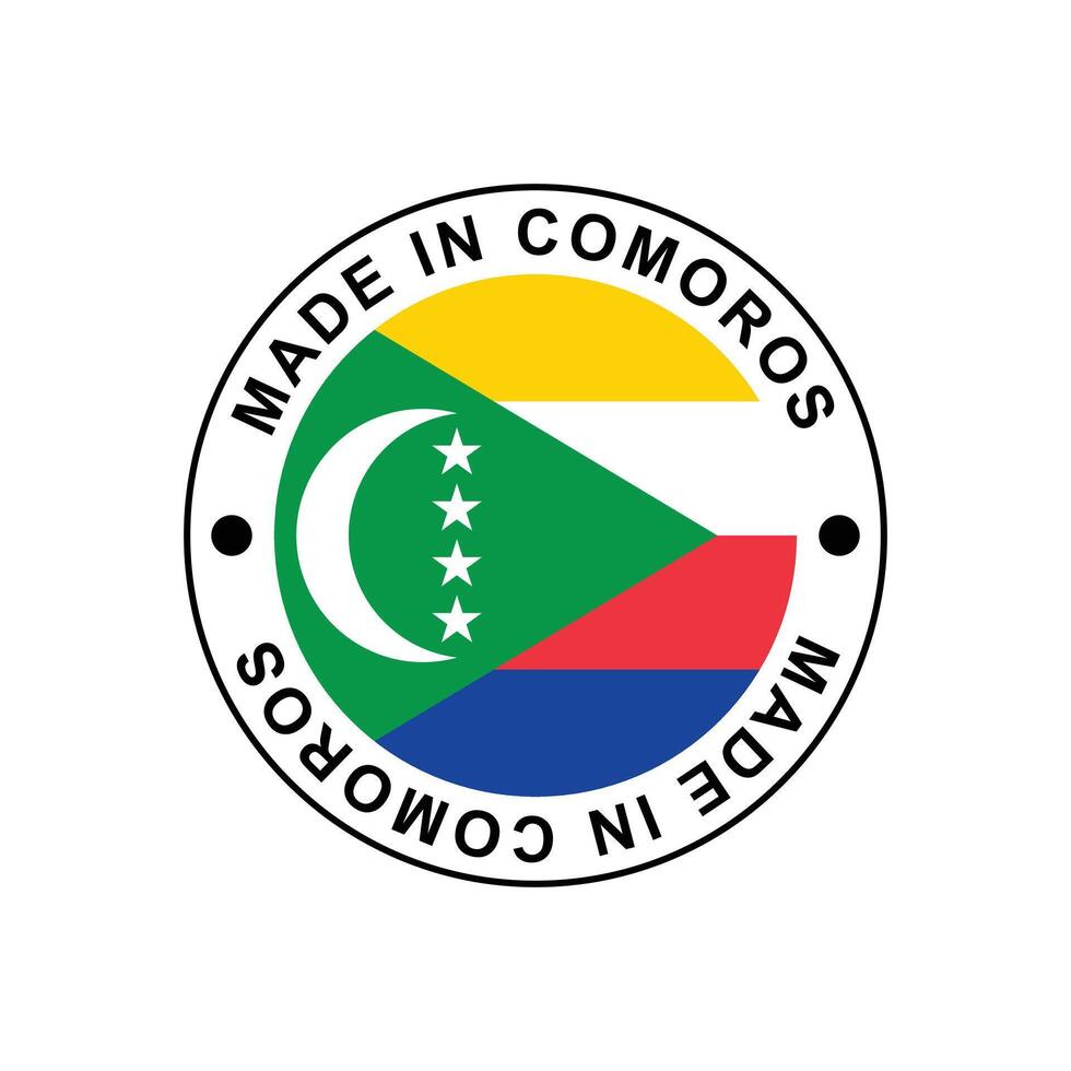 MADE IN Comoros circle stamp with flag vector