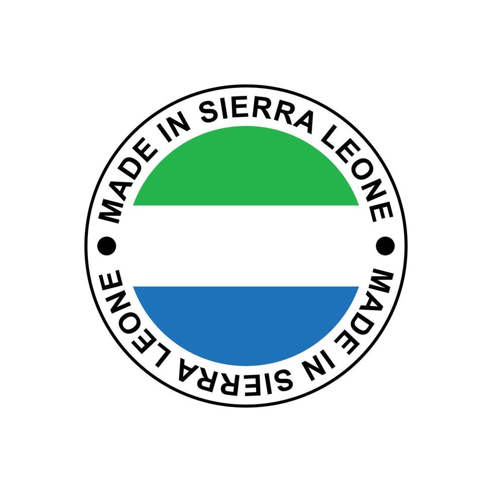 MADE IN Sierra Leone circle stamp with flag vector