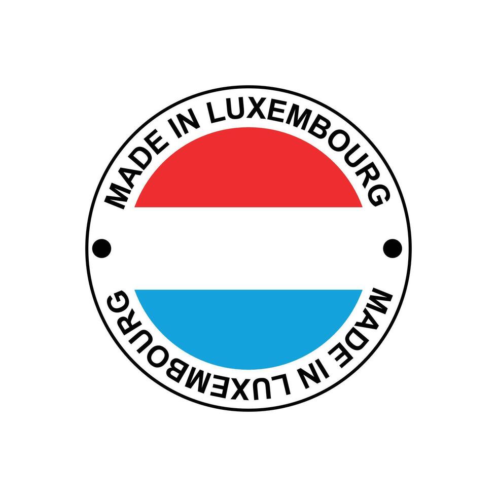 MADE IN Luxembourg circle stamp with flag vector