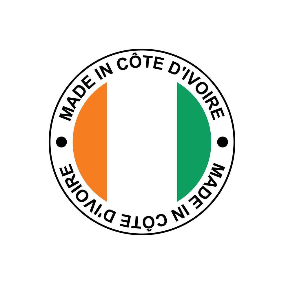 MADE IN Cote Divoire circle stamp with flag vector