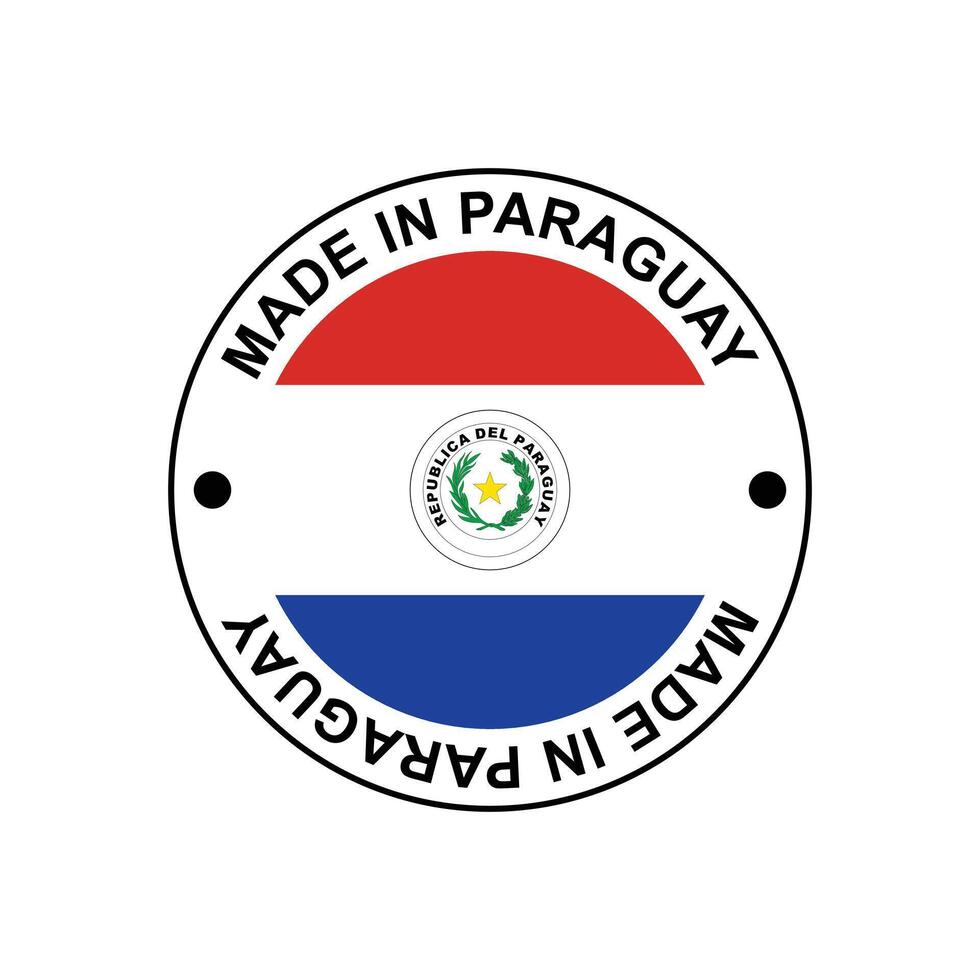 MADE IN Paraguay circle stamp with flag vector
