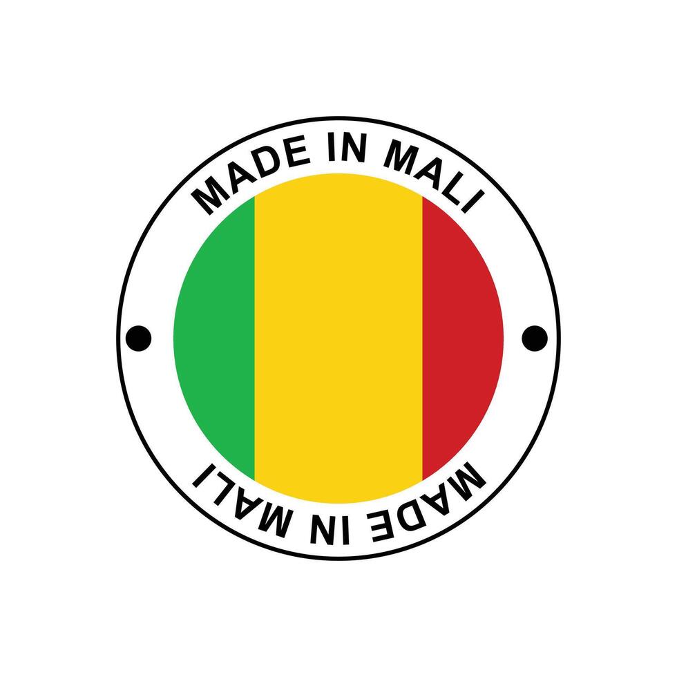 MADE IN Mali circle stamp with flag vector