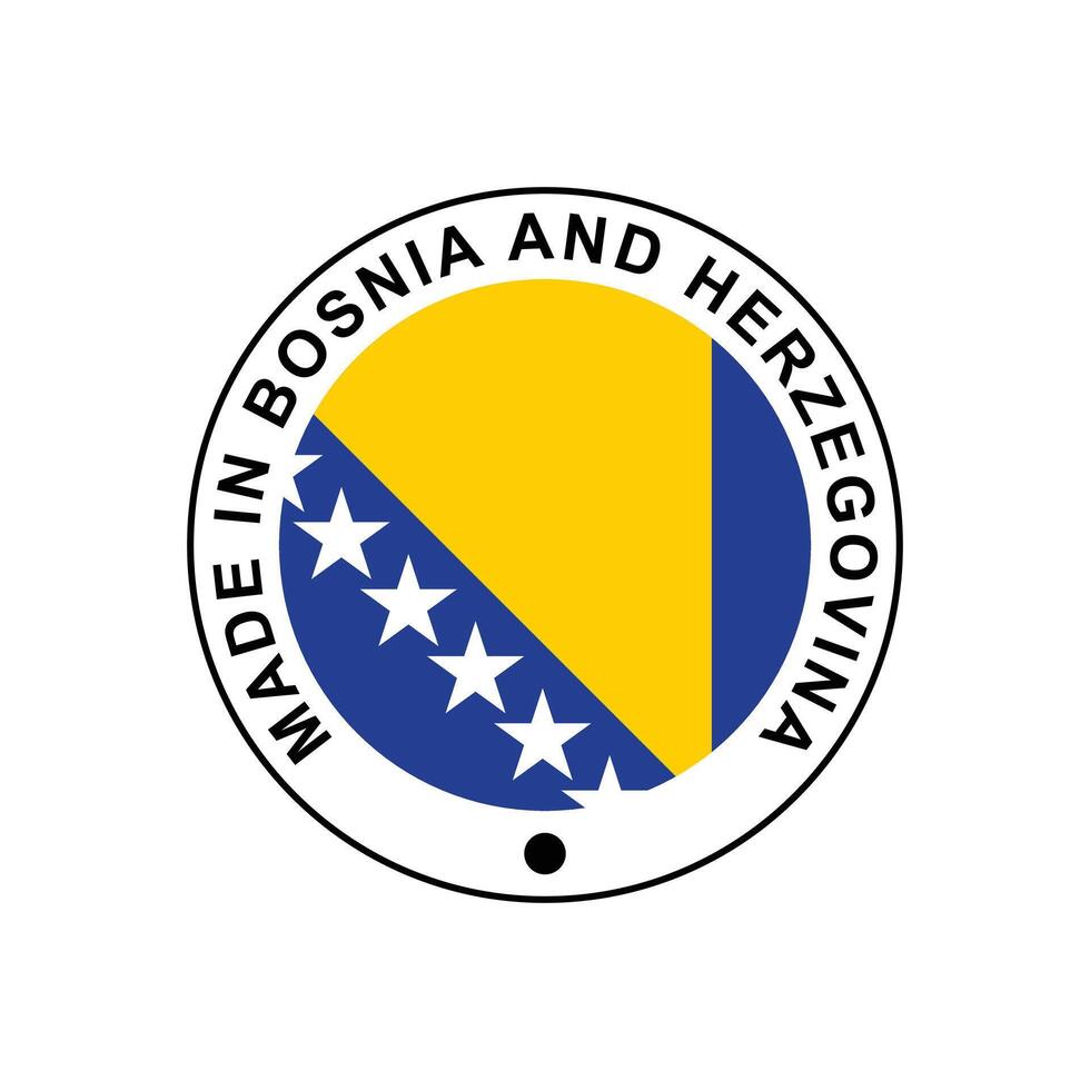 MADE IN Bosnia and Herzegovina circle stamp with flag vector