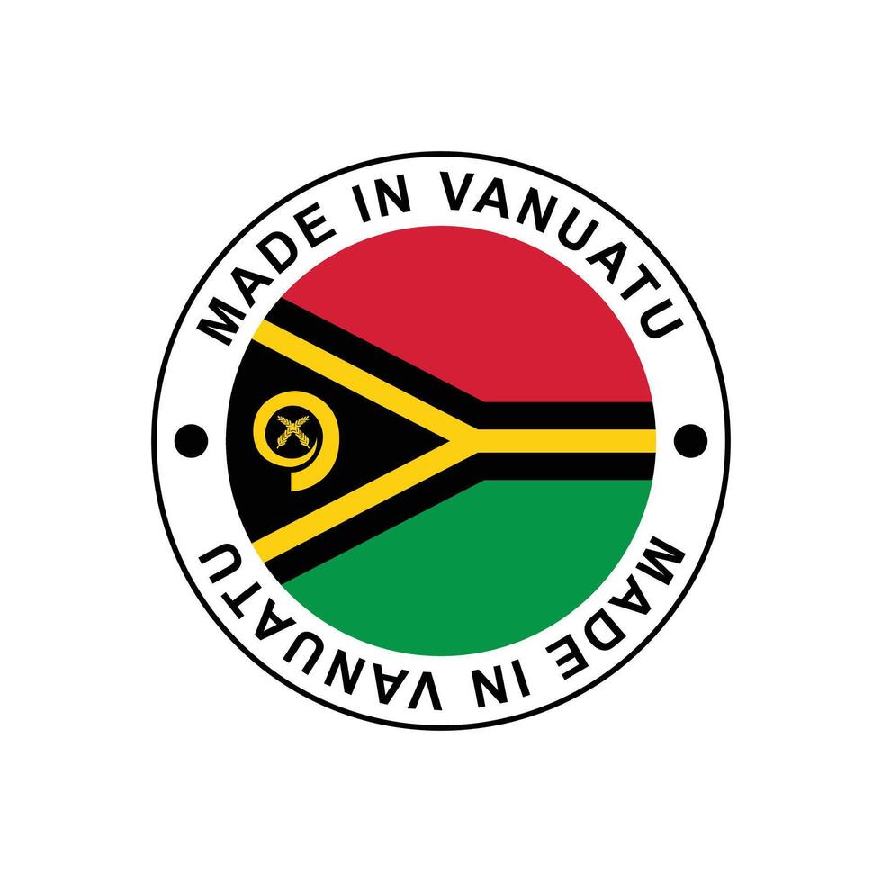 MADE IN Vanuatu circle stamp with flag vector