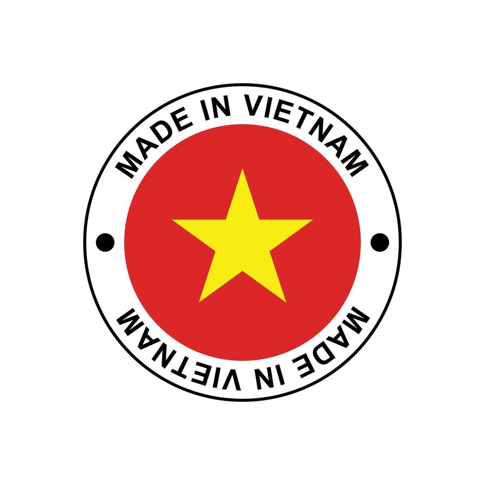 MADE IN Vietnam circle stamp with flag vector