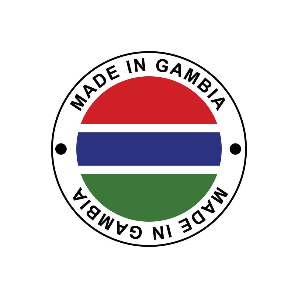 MADE IN Gambia circle stamp with flag vector