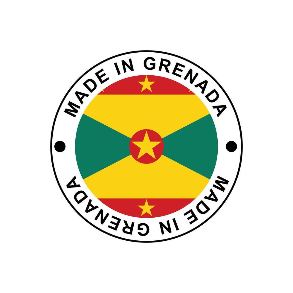 MADE IN Grenada circle stamp with flag vector