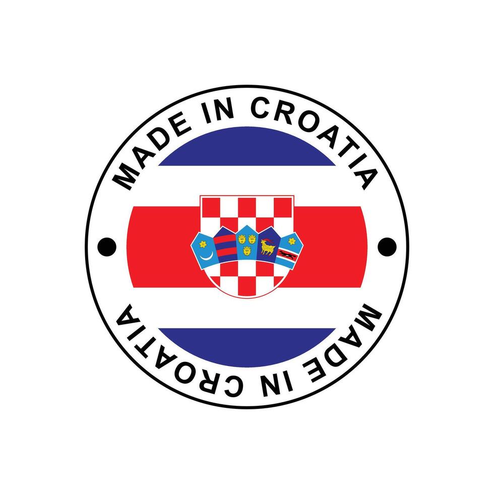 MADE IN Croatia circle stamp with flag vector