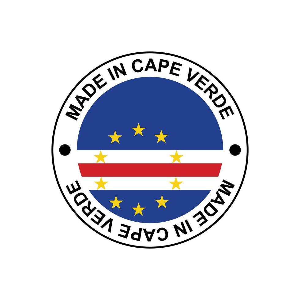 MADE IN Cape Verde circle stamp with flag vector